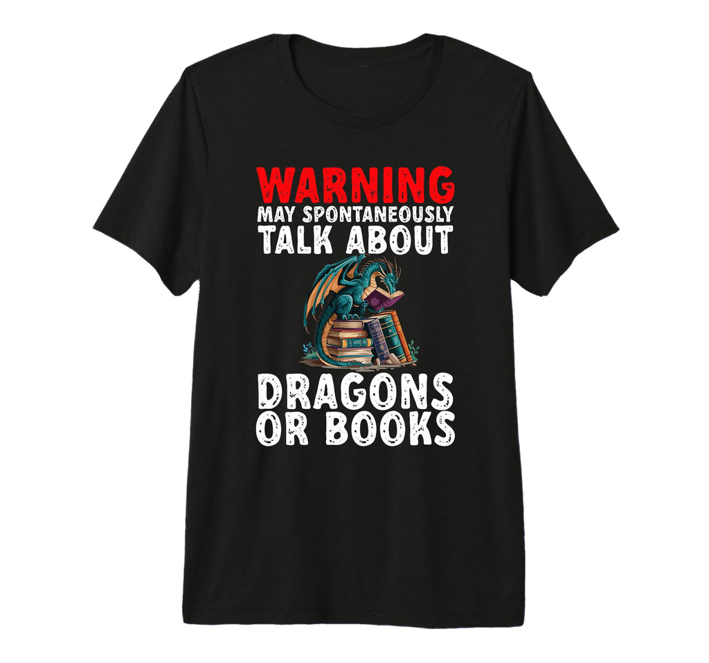 Dragon Books Warning Dragon Reading Tri T-Shirt - Graphic Print Men Women - T-Shirt, Sweatshirt, Hoodie