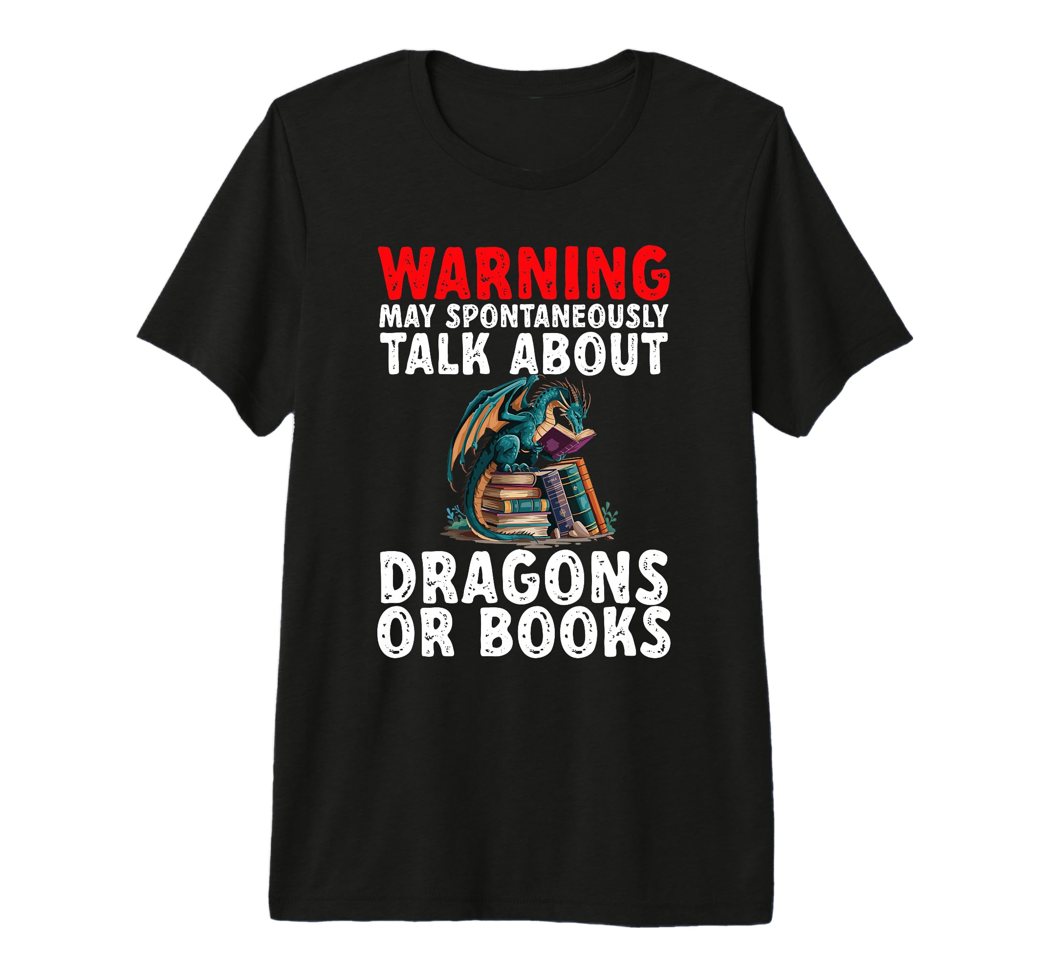 Dragon Books Warning Dragon Reading Tri T-Shirt - Graphic Print Men Women - T-Shirt, Sweatshirt, Hoodie