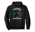 World Bookworms Be Book Dragon Reading Hoodie - Minimalist Print Men Women - T-Shirt, Sweatshirt, Hoodie