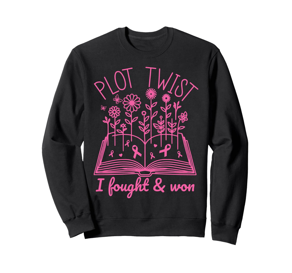 Breast Cancer Survivor Plot Twist Book Sweatshirt - Novelty Apparel Unisex - T-Shirt, Sweatshirt, Hoodie