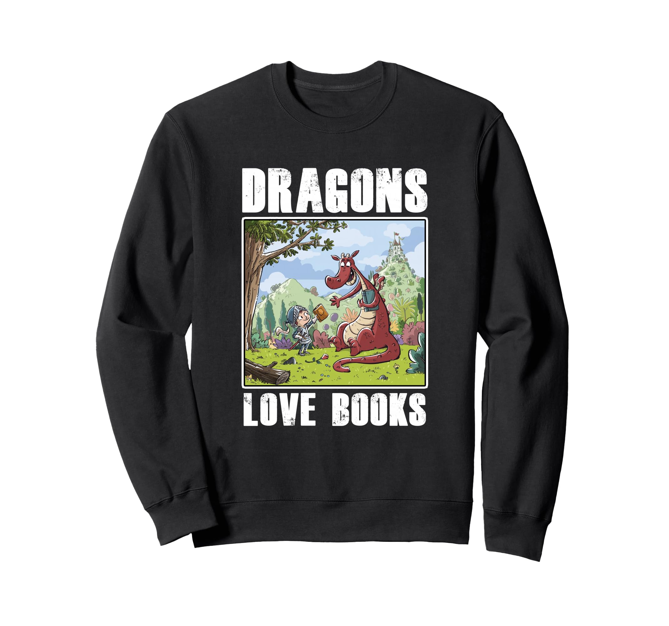 Dragons Love Books Book Lover Sweatshirt - Unique Graphic Men Women - T-Shirt, Sweatshirt, Hoodie