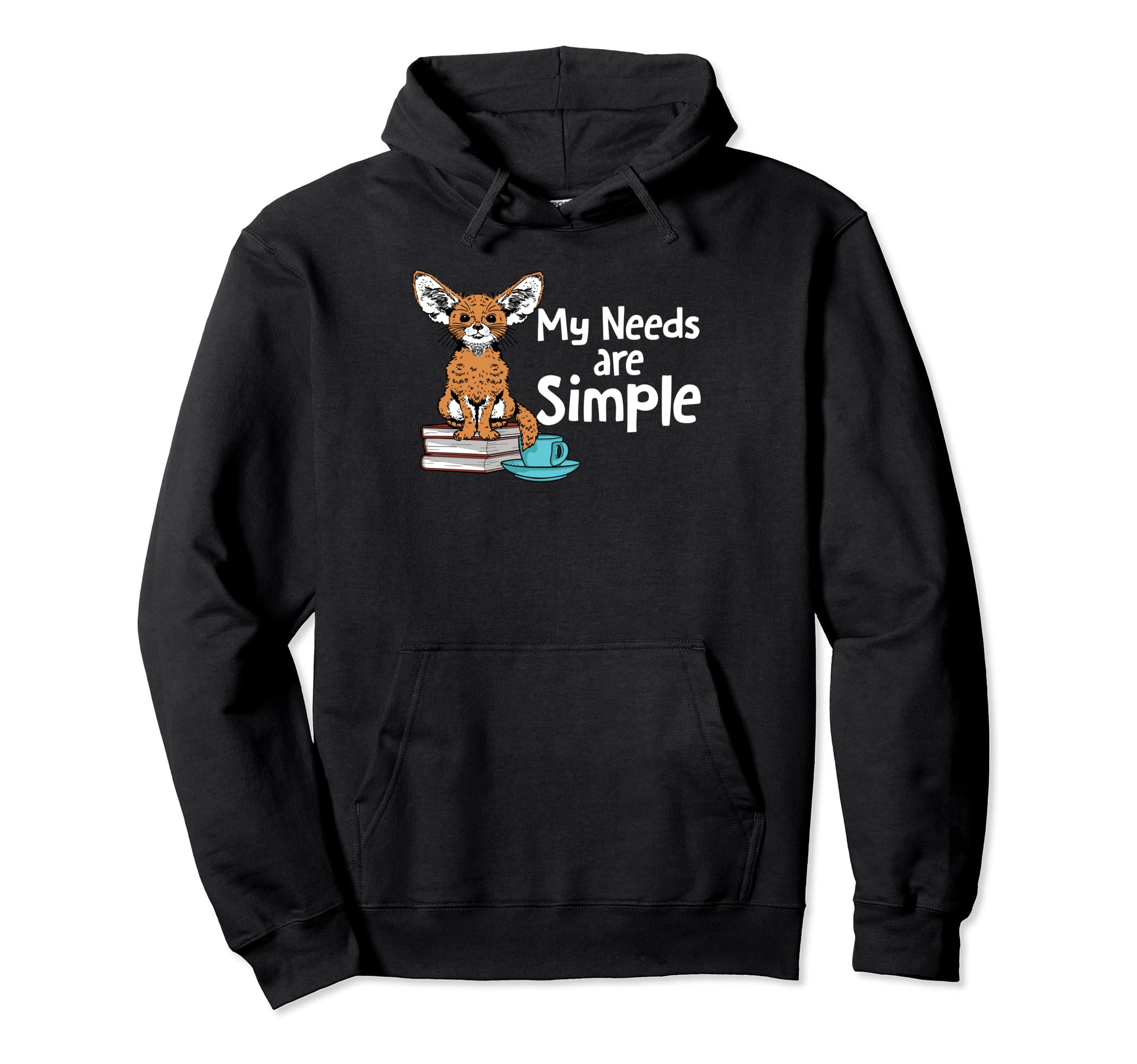 Sitting Coffee Books Fennec Fox My Hoodie - Streetwear Style Men Women - T-Shirt, Sweatshirt, Hoodie