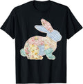 Cute Floral Bunny Patchwork Easter Vintage Unisex T-shirt, Sweatshirt, Hoodie, Long Sleeve Tee - T-Shirt, Sweatshirt, Hoodie