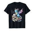 Book Dragon Coffee Tea Cup Fantasy T-Shirt - Custom Art Print for Adults - T-Shirt, Sweatshirt, Hoodie