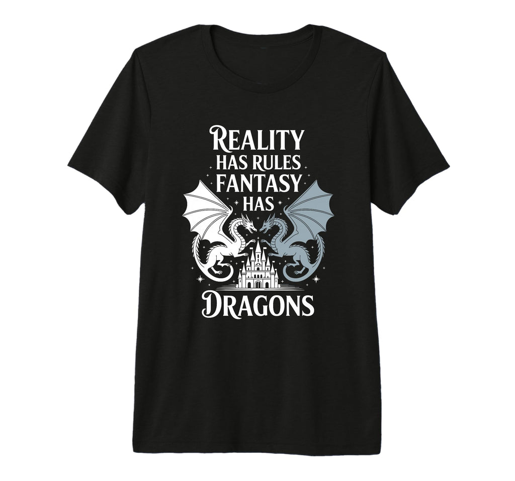 Funny Fantasy Book Reading Dragon Books T-Shirt - Minimalist Print Unisex - T-Shirt, Sweatshirt, Hoodie