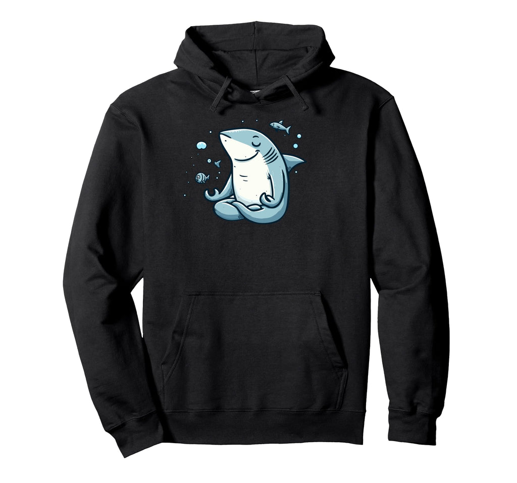 Meditation Shark Yoga Pose Relaxing Hoodie - Fun Novelty Design Unisex - T-Shirt, Sweatshirt, Hoodie