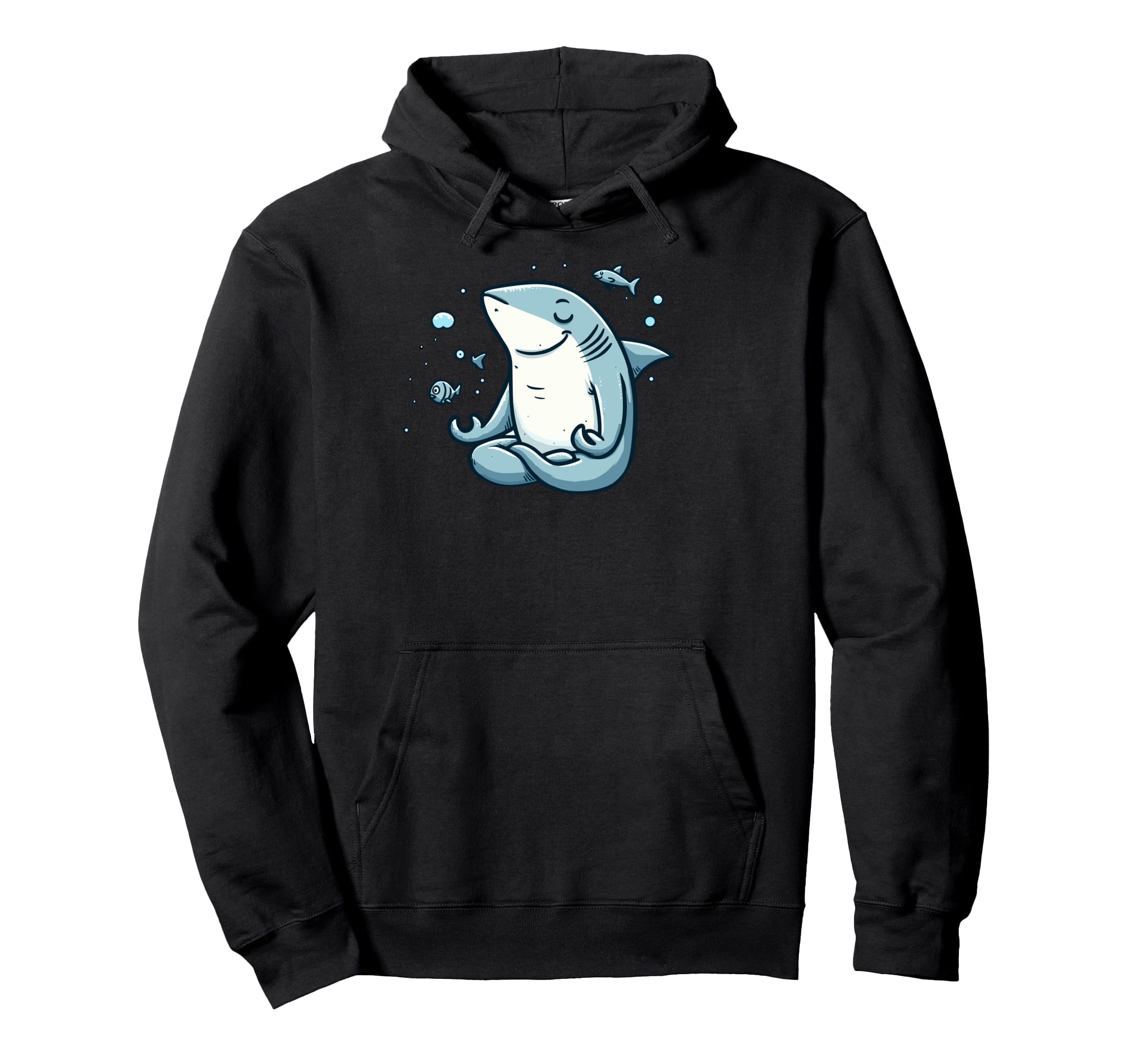 Meditation Shark Yoga Pose Relaxing Hoodie - Fun Novelty Design Unisex - T-Shirt, Sweatshirt, Hoodie