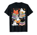 Ghost Cat Reading Books Lover Bookish T-Shirt - Graphic Print for Adults - T-Shirt, Sweatshirt, Hoodie