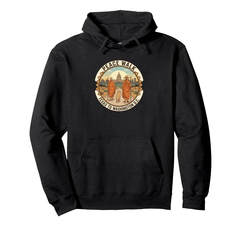 Peace Walk Monks Walking Mindfulness Hoodie - Fun Novelty Design Unisex - T-Shirt, Sweatshirt, Hoodie