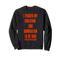 I Paused My Isolation Rumination Sweatshirt - Aesthetic Graphic for Adults - T-Shirt, Sweatshirt, Hoodie