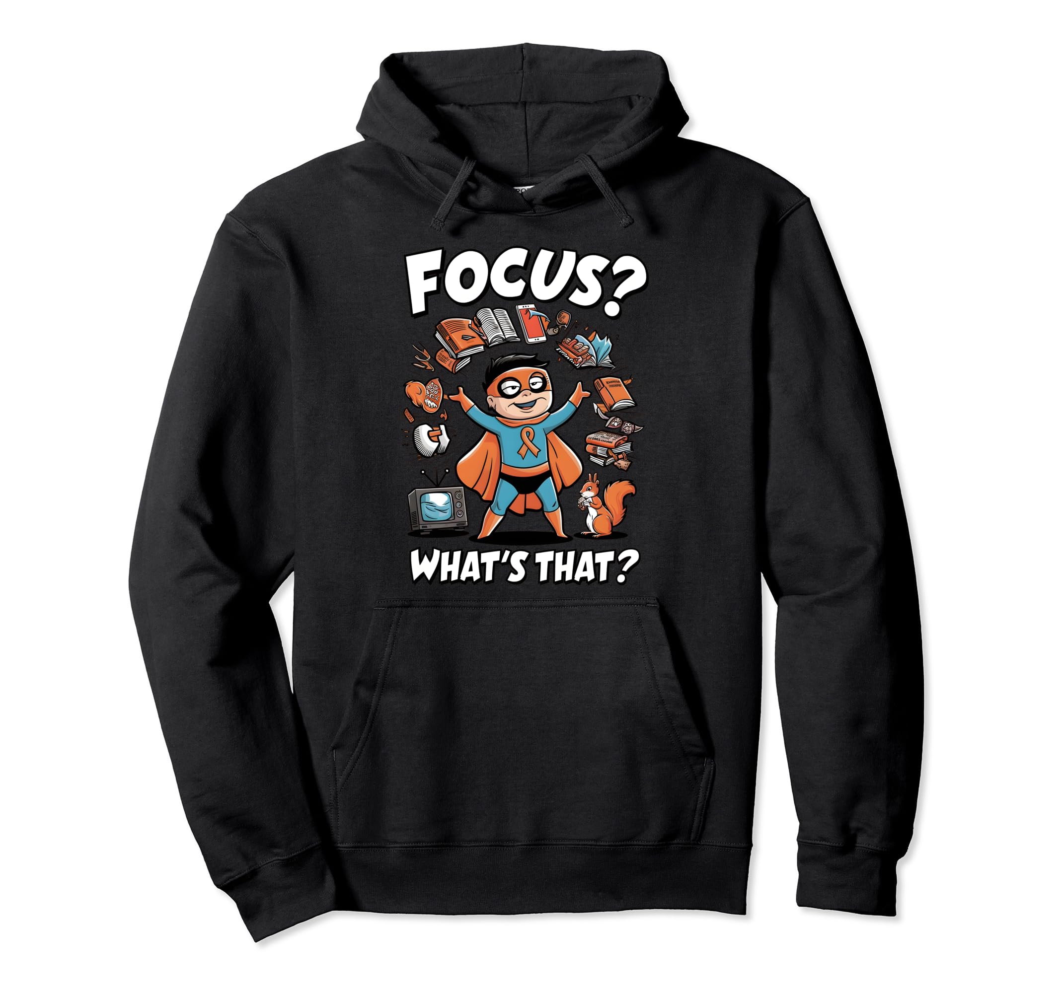 Adhd Awareness Neurodiversity Focus Hoodie - Custom Art Print for Adults - T-Shirt, Sweatshirt, Hoodie