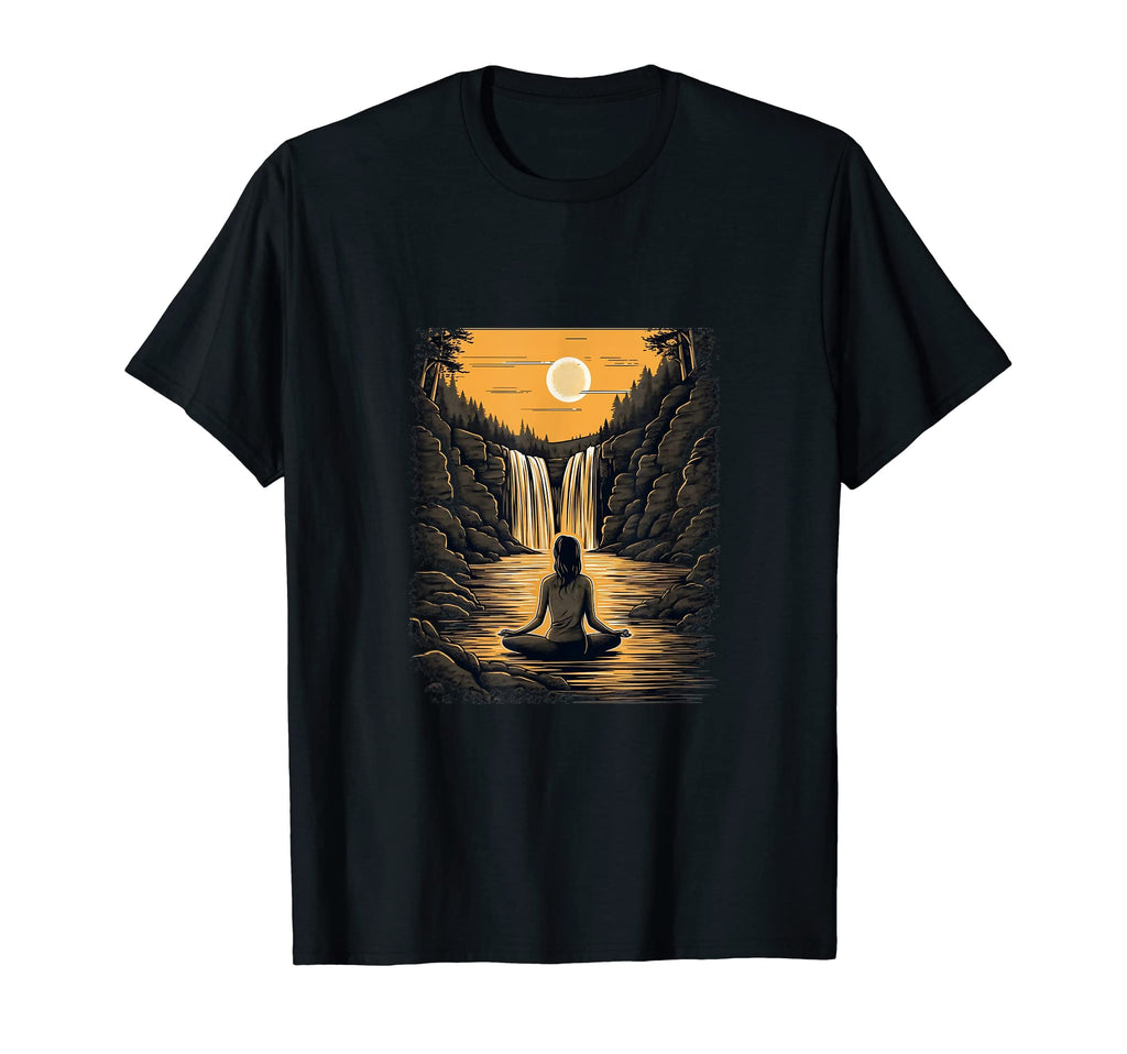 Yoga Yogi Waterfalls Spiritual T-Shirt - Aesthetic Graphic for Adults - T-Shirt, Sweatshirt, Hoodie