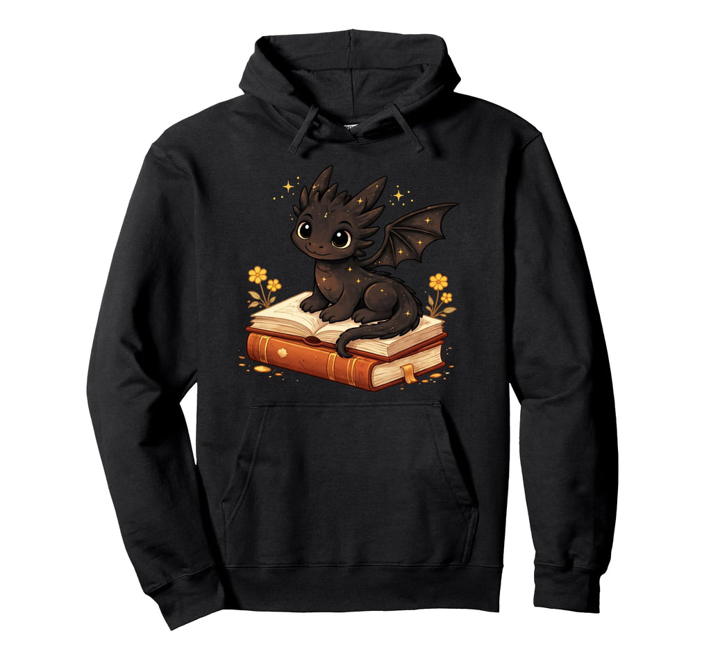 Dragon Reading Books Fantasy Book Hoodie - Casual Everyday Wear Men Women - T-Shirt, Sweatshirt, Hoodie
