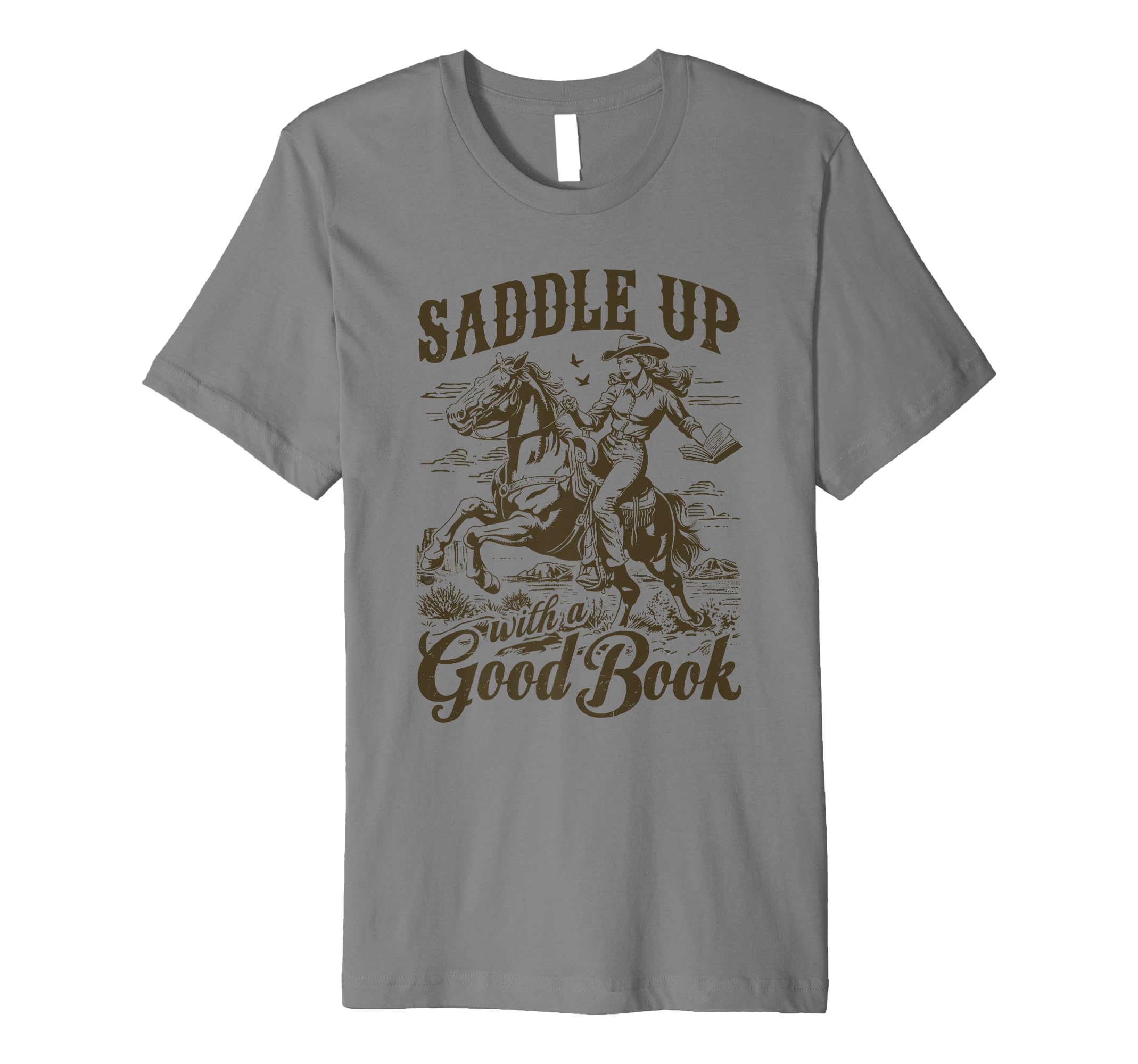 Bookish Western Cowgirl Texas Book T-Shirt - Unique Graphic for Adults - T-Shirt, Sweatshirt, Hoodie
