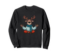 Meditation Reindeer Yoga Pose Sweatshirt - Aesthetic Graphic Men Women - T-Shirt, Sweatshirt, Hoodie