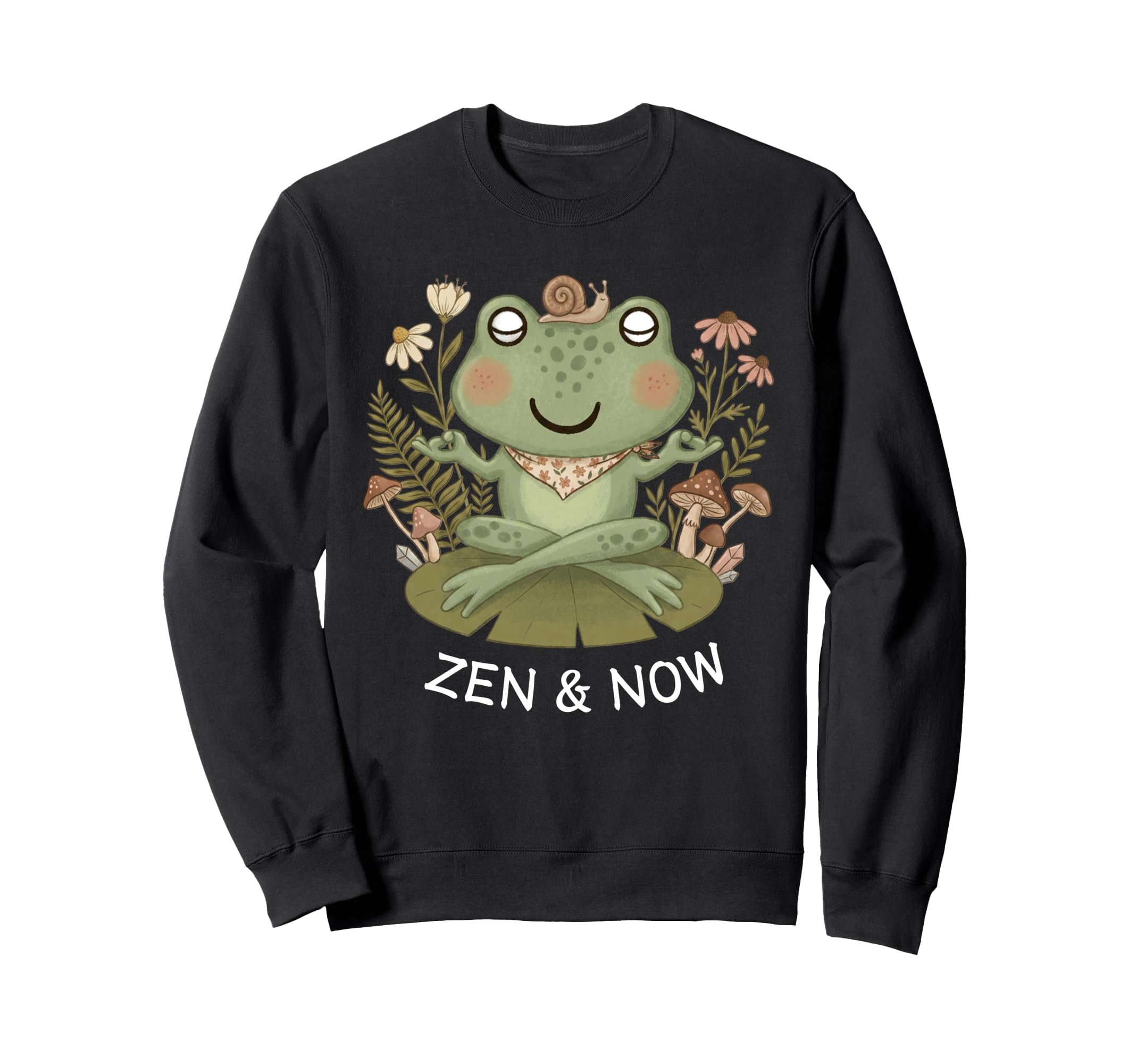 Zen And Now Frog Funny Sweatshirt - Aesthetic Graphic for Adults - T-Shirt, Sweatshirt, Hoodie