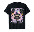 Autistic And Gay Raccoon Rainbow T-Shirt - Streetwear Style Men Women - T-Shirt, Sweatshirt, Hoodie