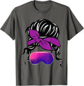 Funny Messy Bun Women's Graphic Purple Ribbon Unisex T-shirt, Sweatshirt, Hoodie, Long Sleeve Tee - T-Shirt, Sweatshirt, Hoodie