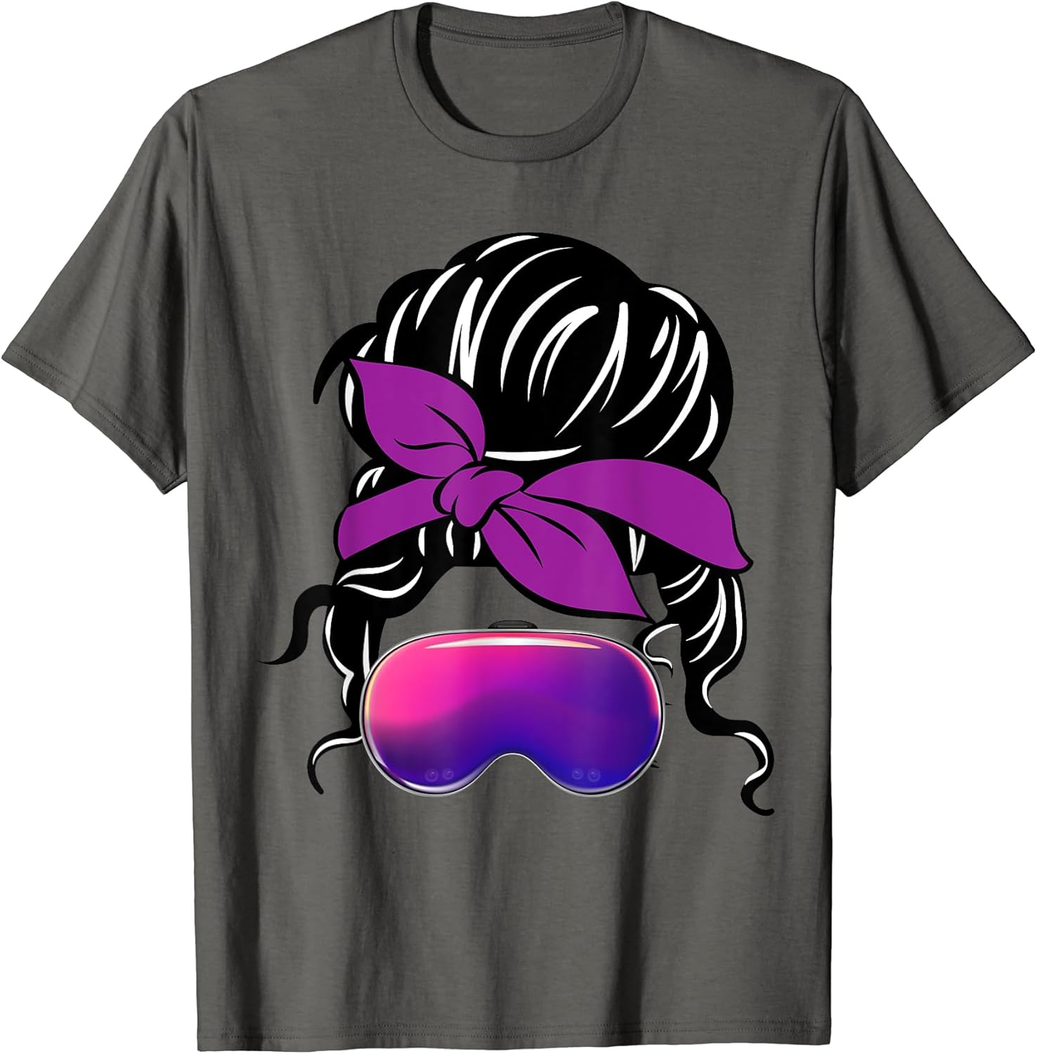 Funny Messy Bun Women's Graphic Purple Ribbon Unisex T-shirt, Sweatshirt, Hoodie, Long Sleeve Tee - T-Shirt, Sweatshirt, Hoodie