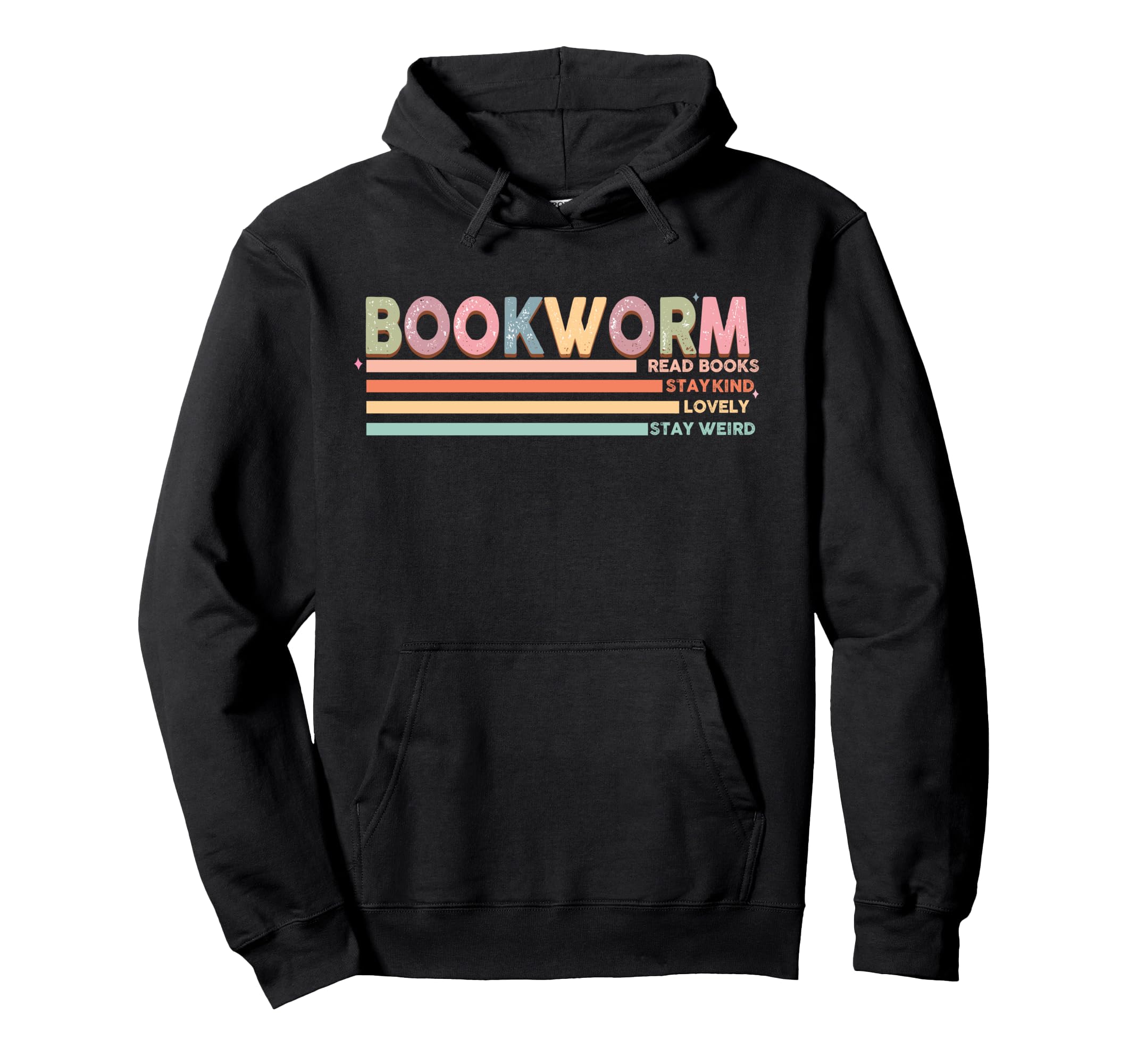 Bookworm Colorful Rainbow Book Lover Hoodie - Custom Art Print for Adults - T-Shirt, Sweatshirt, Hoodie