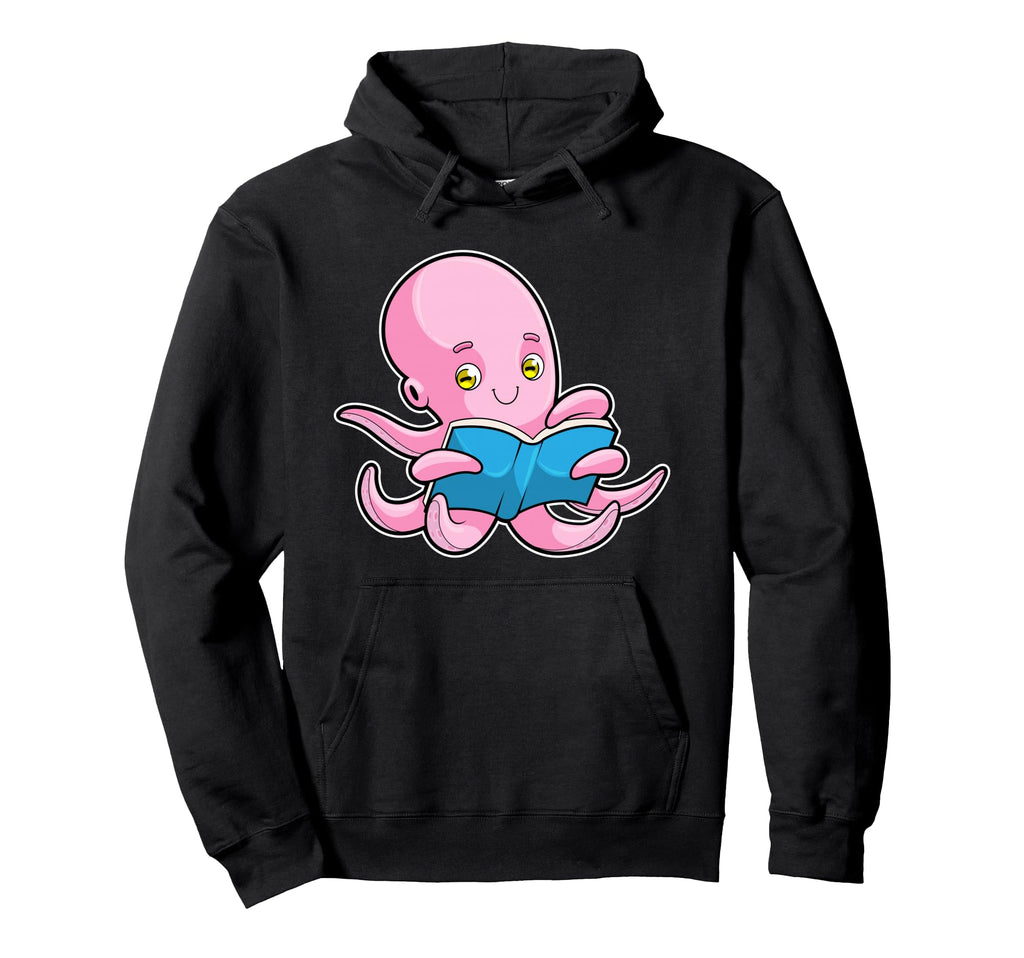 Octopus Nerd Book Hoodie - Casual Everyday Wear Men Women - T-Shirt, Sweatshirt, Hoodie