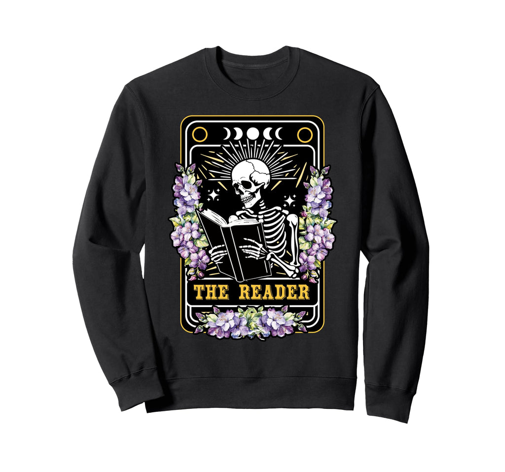 Reader Tarot Card Skeleton Funny Sweatshirt - Graphic Print for Adults - T-Shirt, Sweatshirt, Hoodie