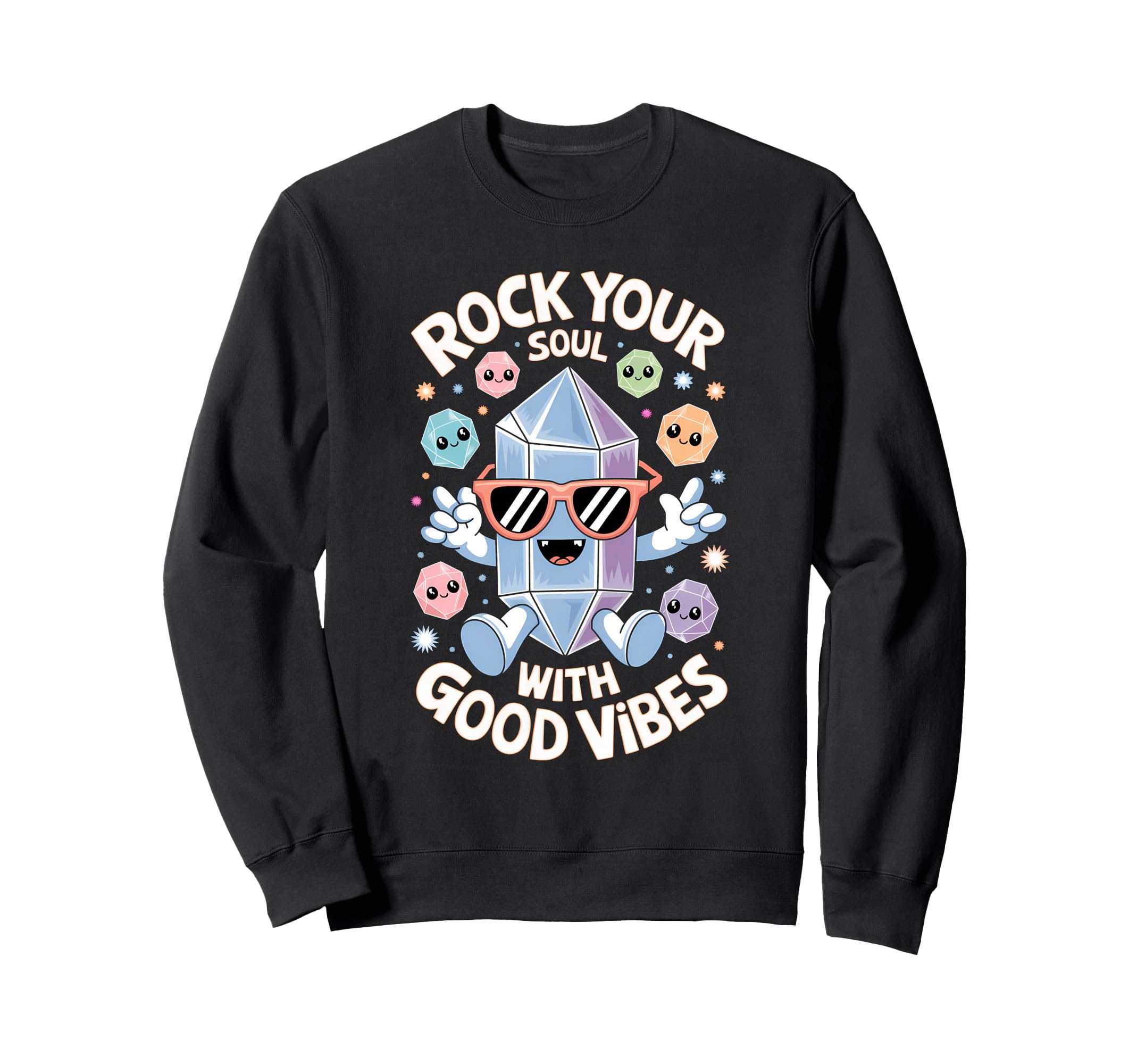 Healing Stone Crystals Energy Sweatshirt - Minimalist Print Unisex - T-Shirt, Sweatshirt, Hoodie