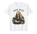Book Dead Skeleton Reading Coffee T-Shirt - Custom Art Print Unisex - T-Shirt, Sweatshirt, Hoodie