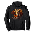 Dragon Reading Book Funny Hoodie - Graphic Print Unisex - T-Shirt, Sweatshirt, Hoodie