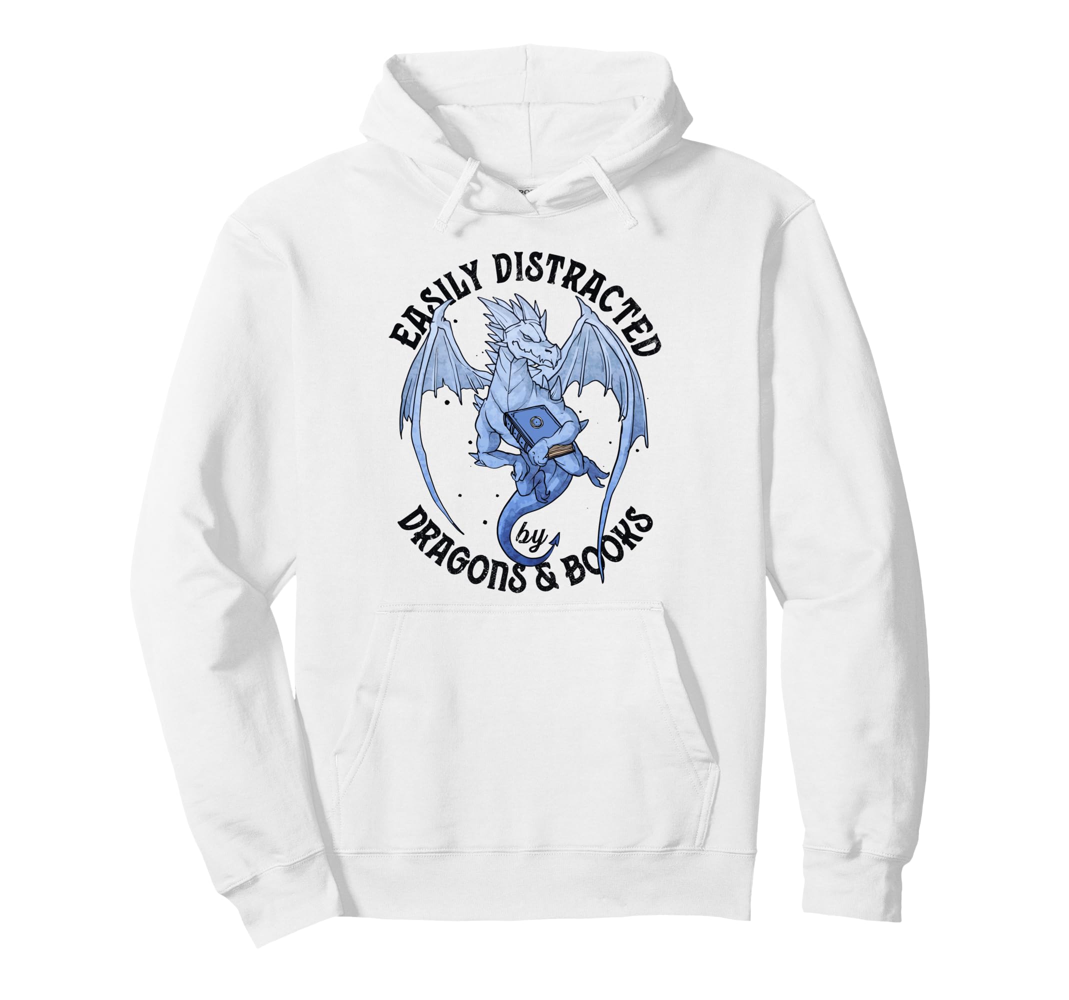 Reading Easily Distracted Dragons Books Hoodie - Unique Graphic Men Women - T-Shirt, Sweatshirt, Hoodie