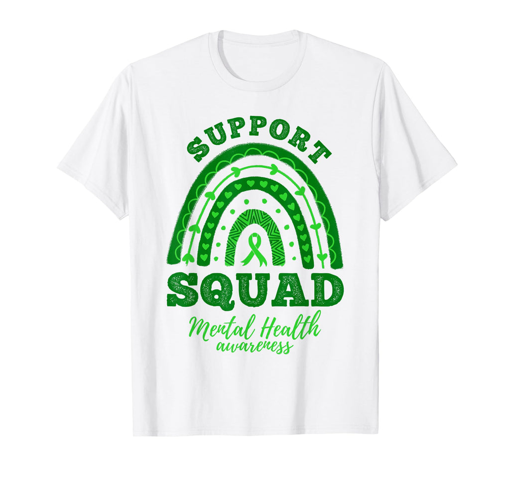 Support Squad Rainbow Mental Health T-Shirt - Minimalist Print Men Women - T-Shirt, Sweatshirt, Hoodie