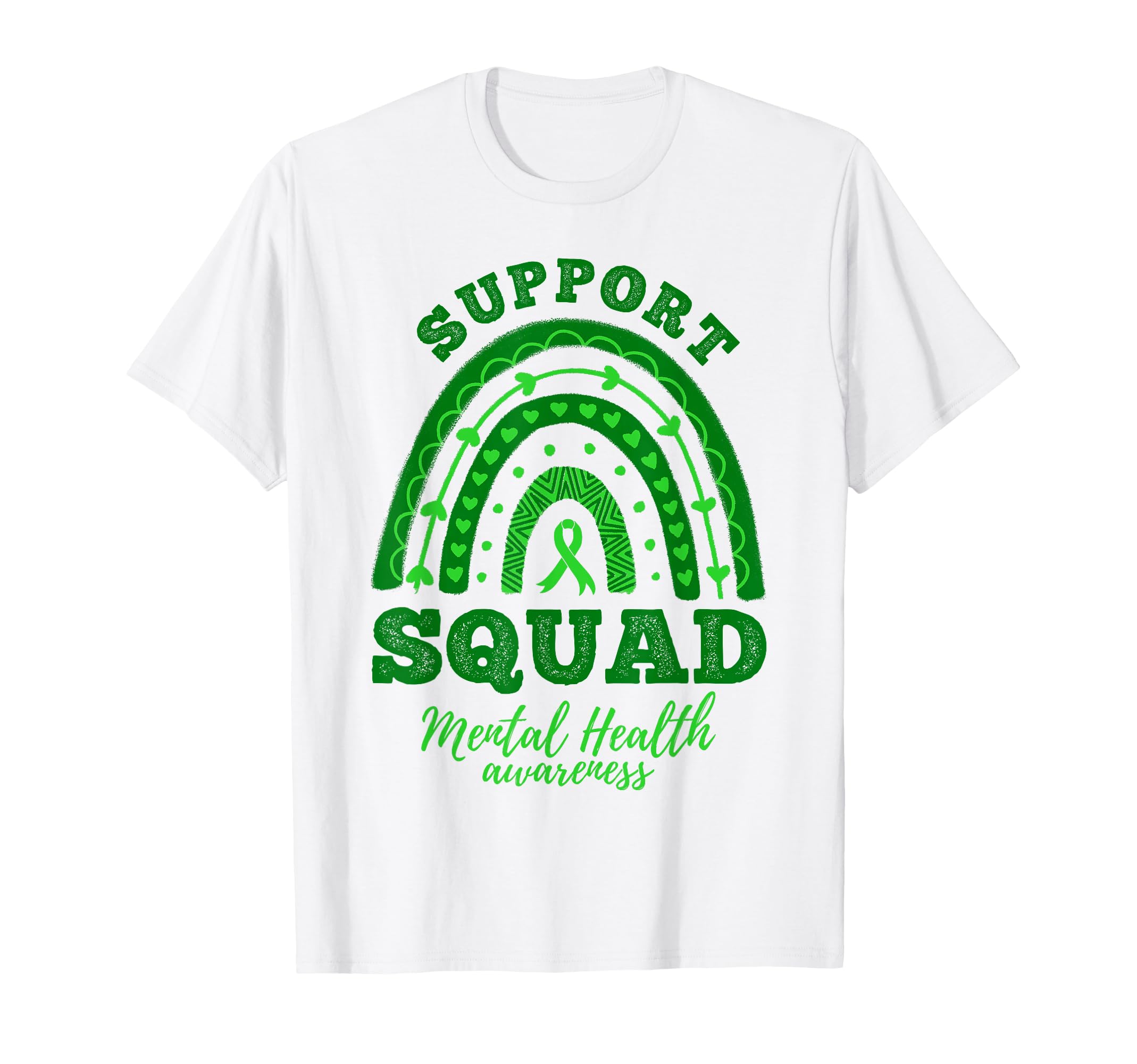 Support Squad Rainbow Mental Health T-Shirt - Minimalist Print Men Women - T-Shirt, Sweatshirt, Hoodie