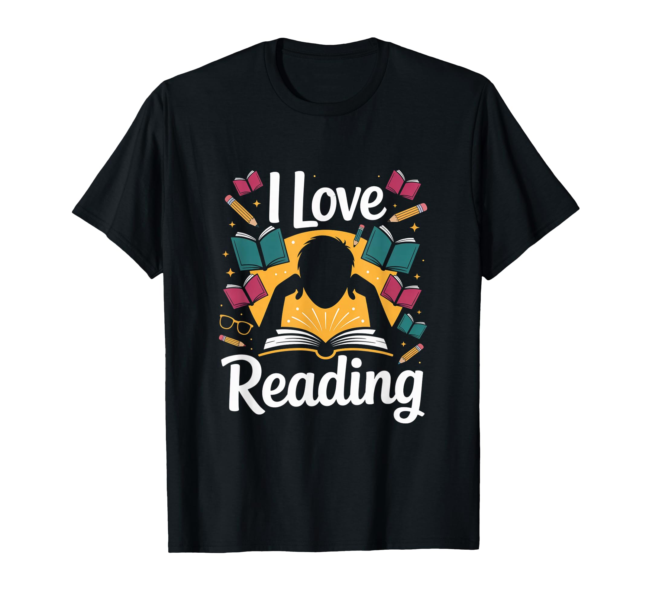 I Love Reading Books Literature T-Shirt - Custom Art Print for Adults - T-Shirt, Sweatshirt, Hoodie