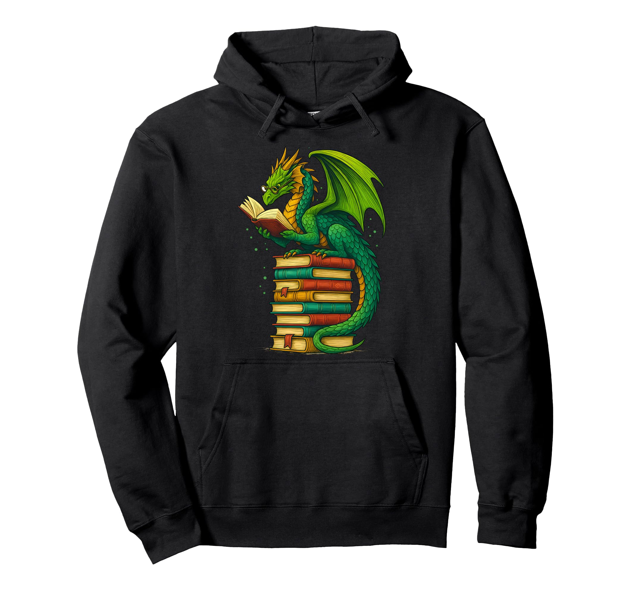 Dragon Reading Books Matching Bookworm Hoodie - Minimalist Print Unisex - T-Shirt, Sweatshirt, Hoodie