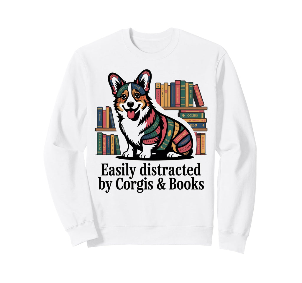Corgi Art Books Nerds Corgi Reader Sweatshirt - Fun Novelty Design Unisex - T-Shirt, Sweatshirt, Hoodie