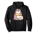 Cats Coffee And Book Bibliophile Hoodie - Minimalist Print Men Women - T-Shirt, Sweatshirt, Hoodie
