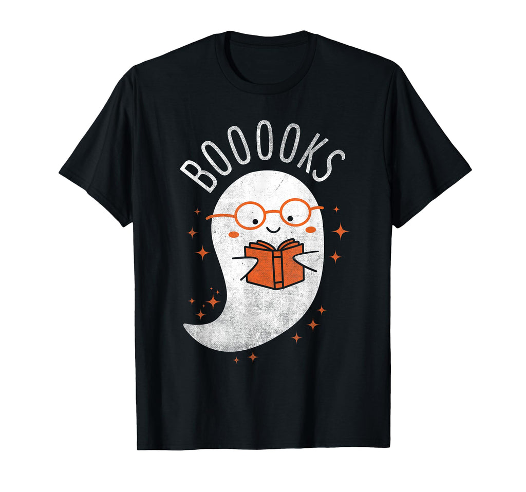 Booooks Ghost Funny Halloween Teacher T-Shirt - Custom Art Print Men Women - T-Shirt, Sweatshirt, Hoodie