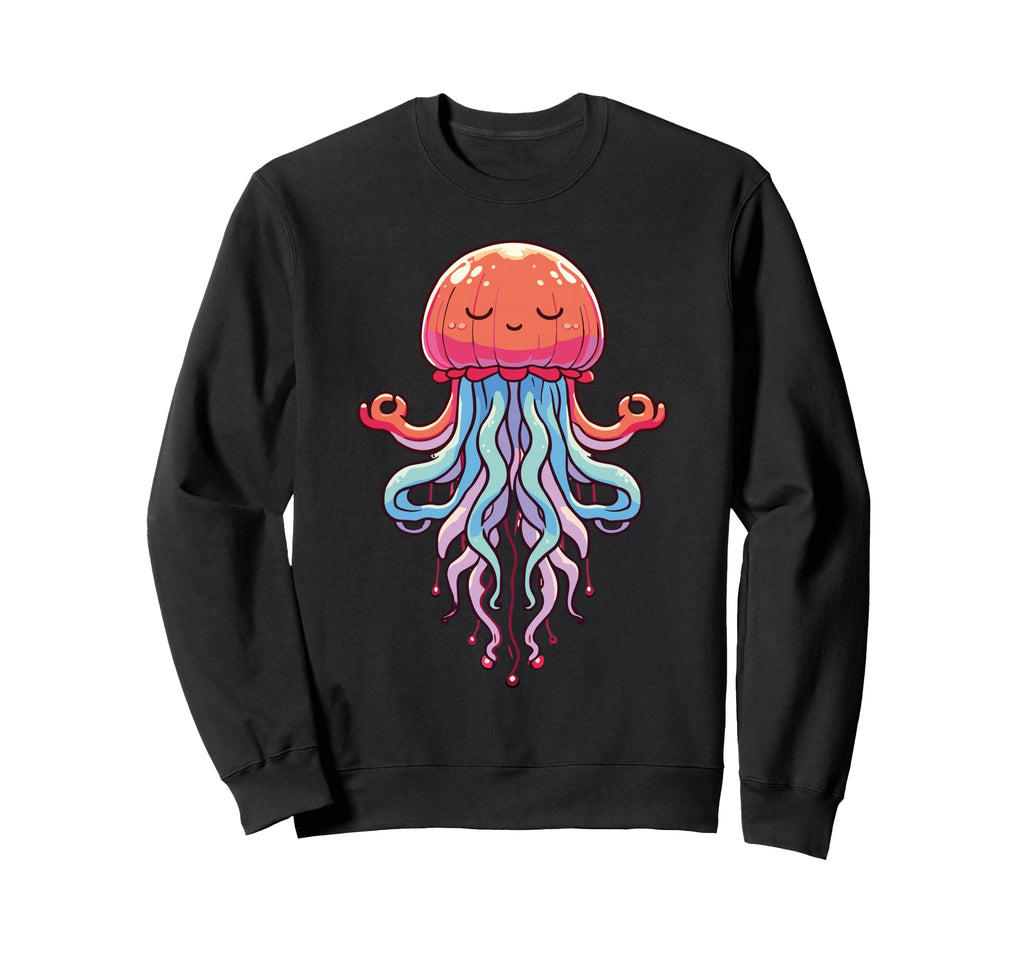 Meditation Jellyfish Yoga Pose Sweatshirt - Custom Art Print Men Women - T-Shirt, Sweatshirt, Hoodie