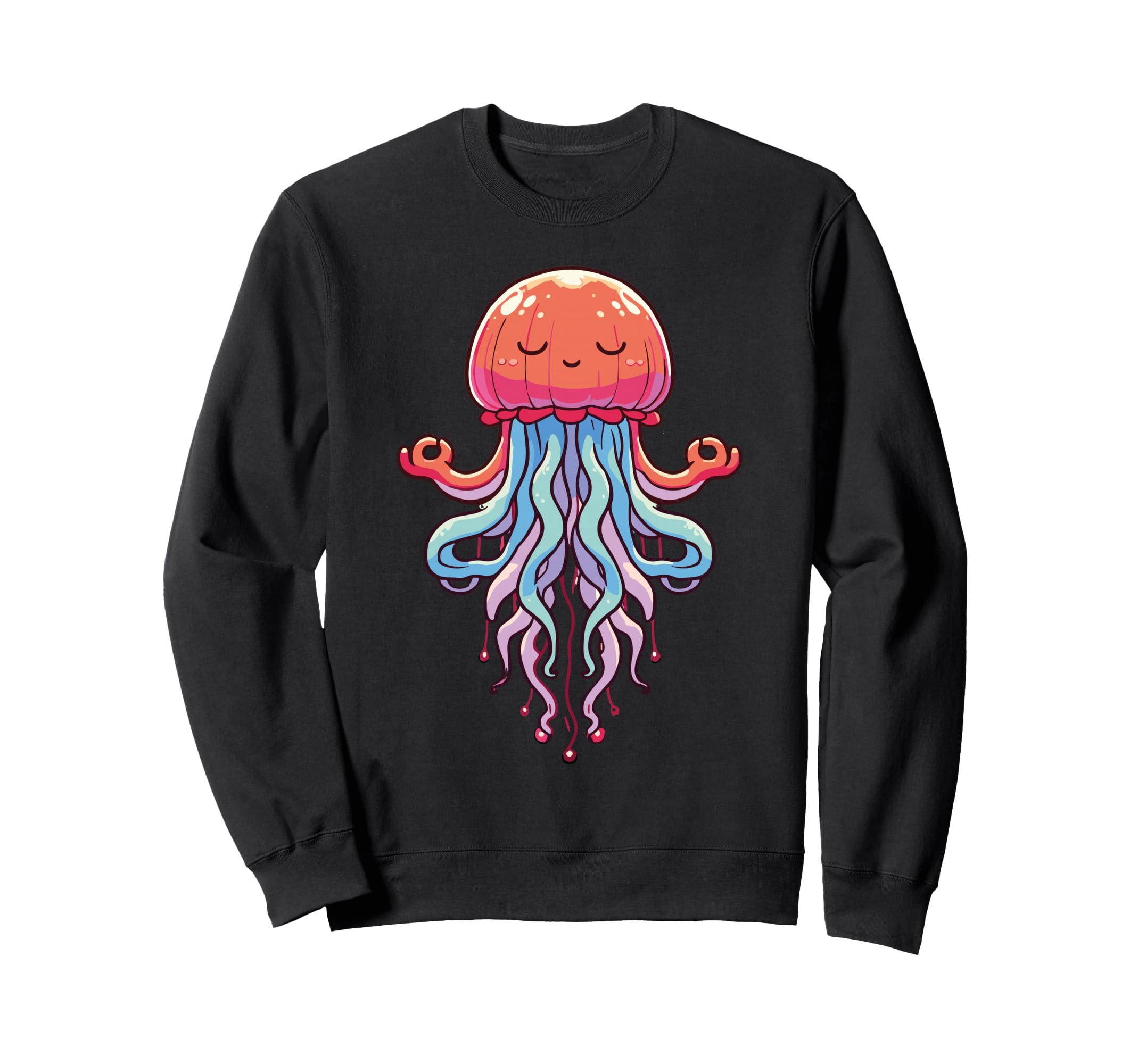 Meditation Jellyfish Yoga Pose Sweatshirt - Custom Art Print Men Women - T-Shirt, Sweatshirt, Hoodie