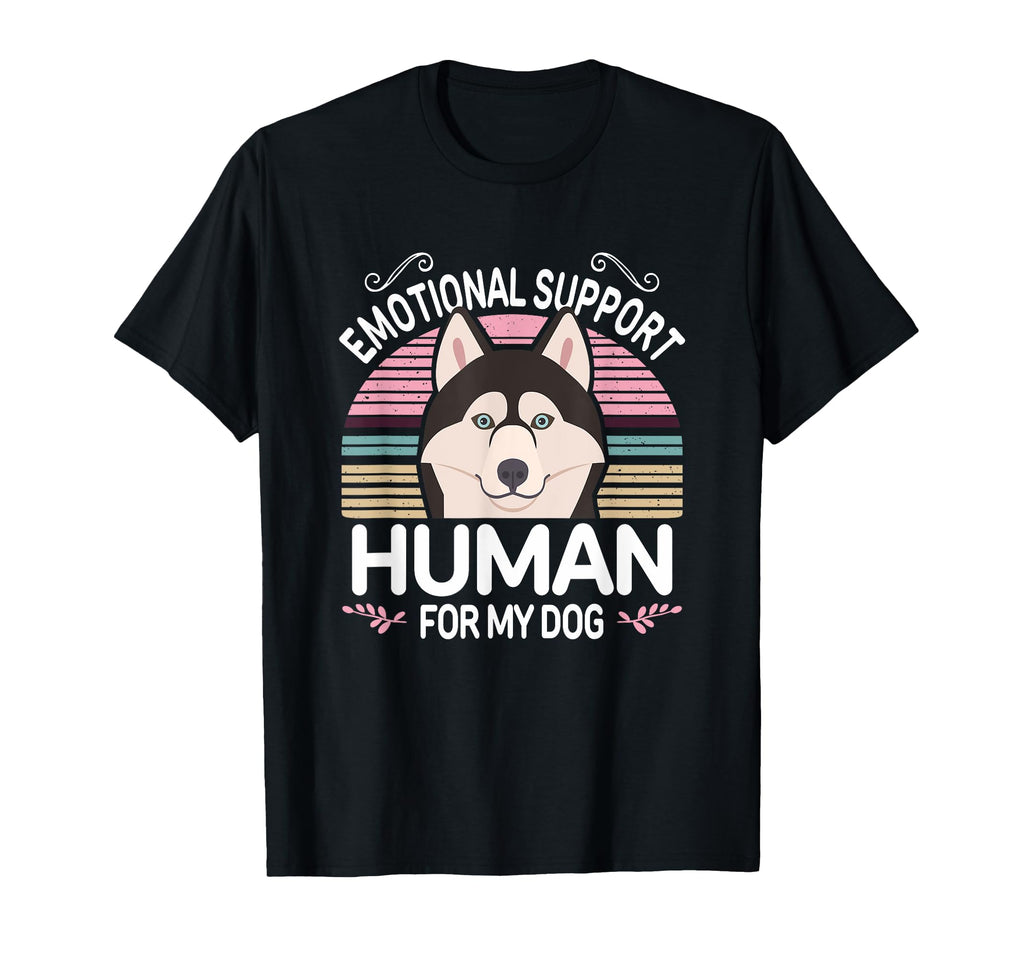 Black Husky Dog Emotional Support T-Shirt - Aesthetic Graphic for Adults - T-Shirt, Sweatshirt, Hoodie