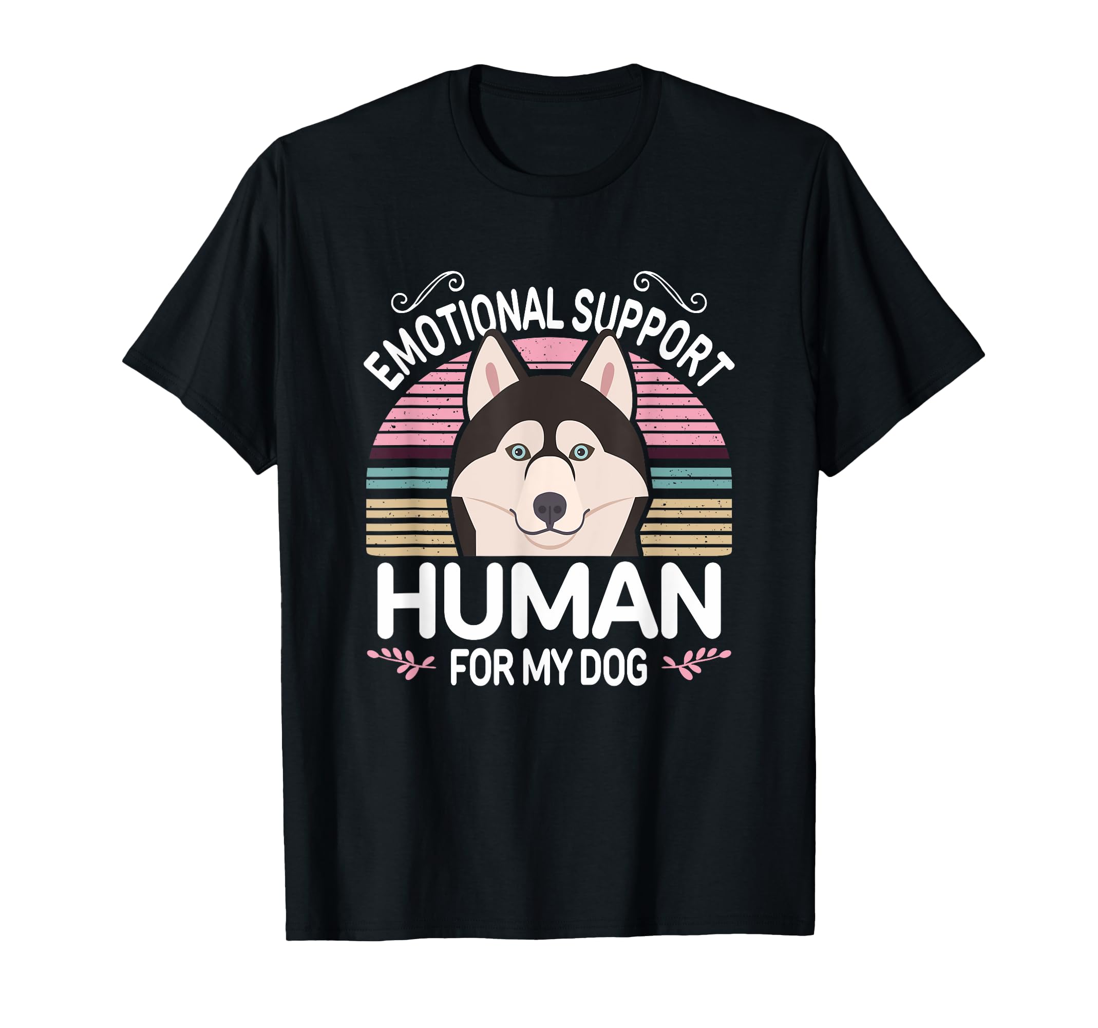 Black Husky Dog Emotional Support T-Shirt - Aesthetic Graphic for Adults - T-Shirt, Sweatshirt, Hoodie