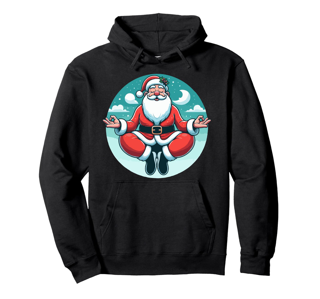 Meditation Santa Yoga Pose Relaxing Hoodie - Novelty Apparel Men Women - T-Shirt, Sweatshirt, Hoodie