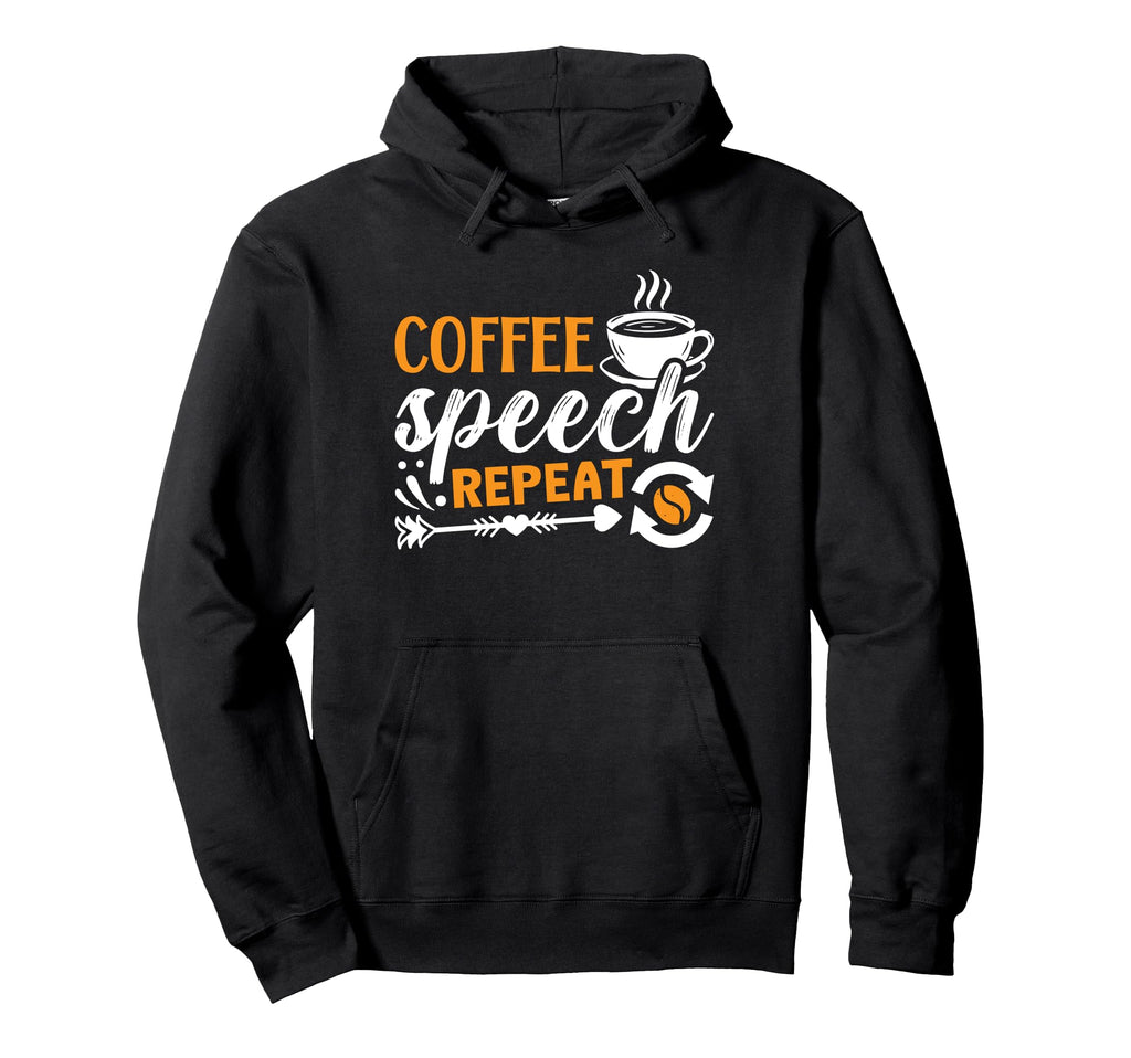 Coffee Speech Repeat Anxiety Awareness Hoodie - Unique Graphic Unisex - T-Shirt, Sweatshirt, Hoodie
