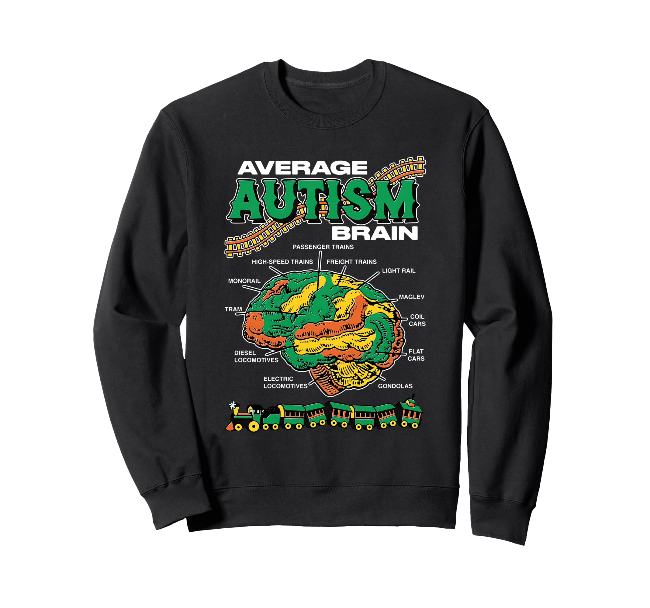 Average Autism Brain Sweatshirt - Unique Graphic Unisex - T-Shirt, Sweatshirt, Hoodie