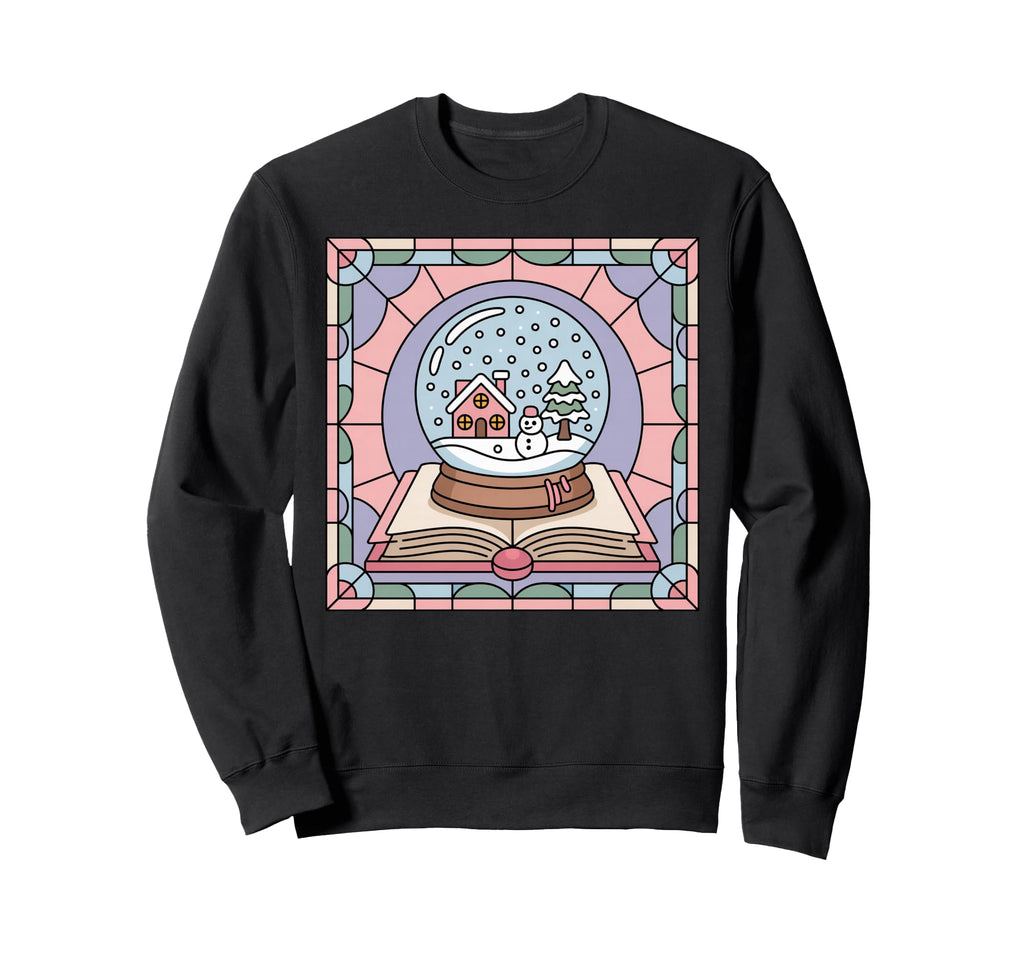 Winter Snowman Snow Globe Art Sweatshirt - Aesthetic Graphic Men Women - T-Shirt, Sweatshirt, Hoodie