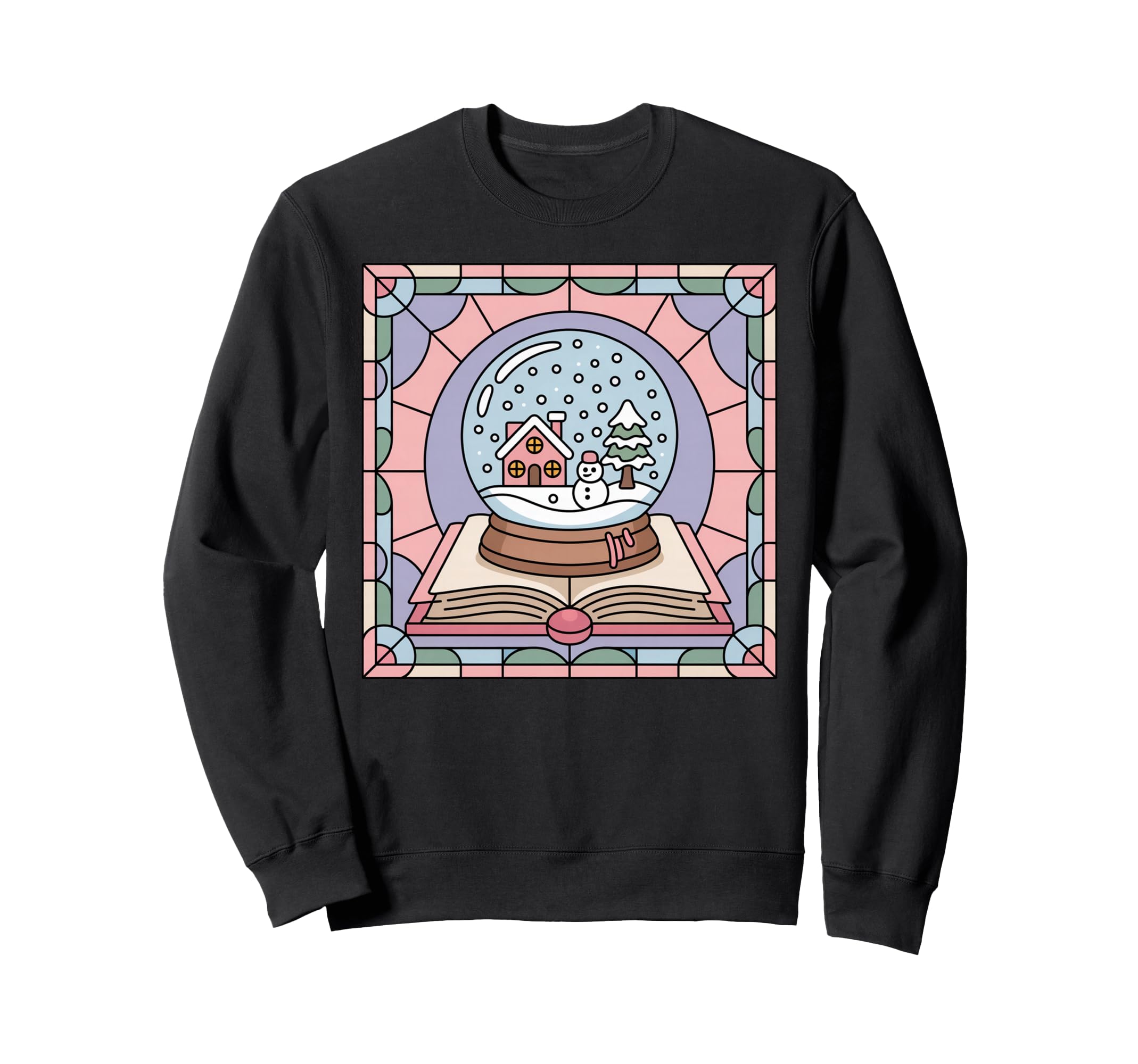 Winter Snowman Snow Globe Art Sweatshirt - Aesthetic Graphic Men Women - T-Shirt, Sweatshirt, Hoodie