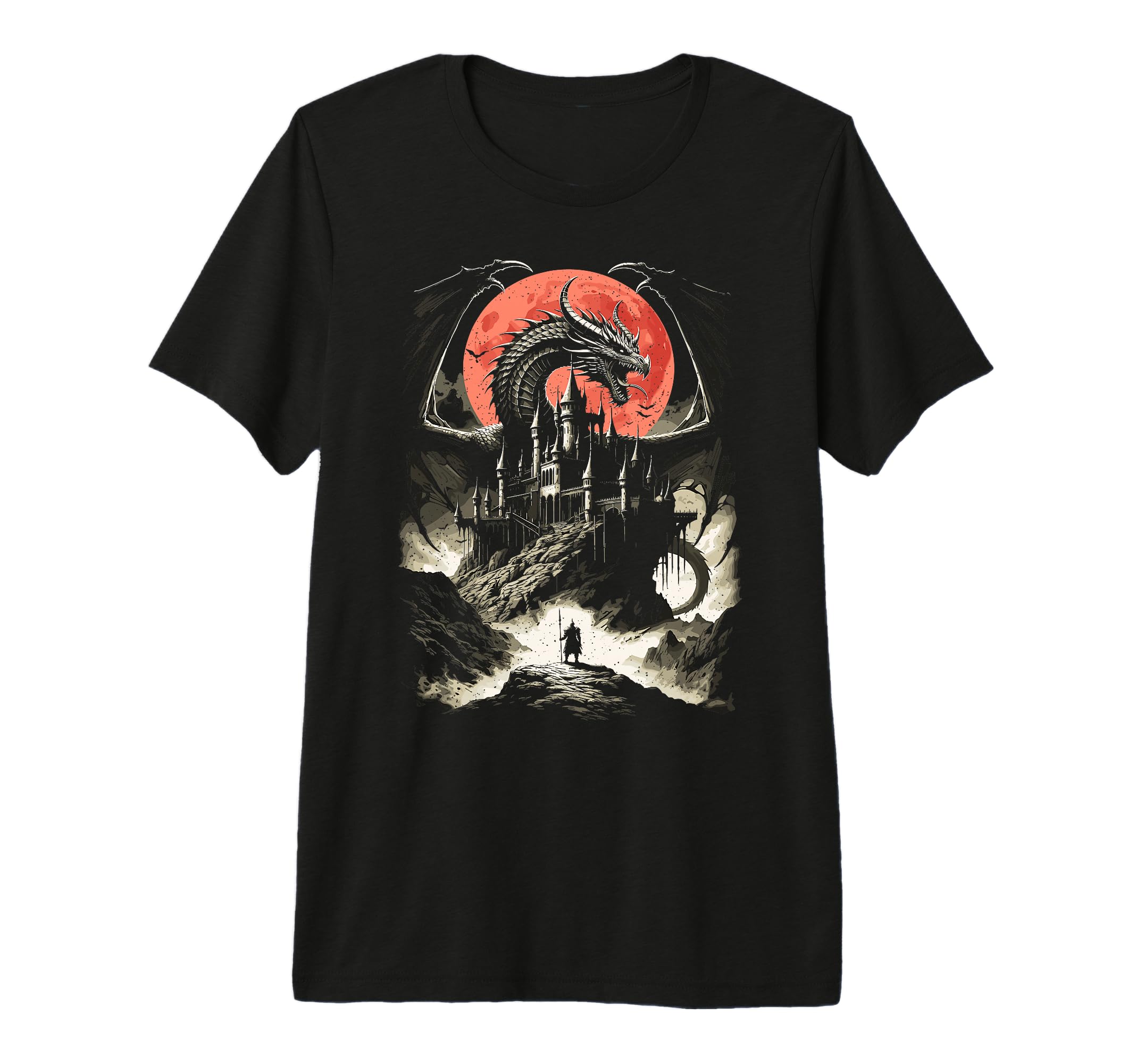 Medieval Dragon Knight Dark Fantasy T-Shirt - Unique Graphic for Adults - T-Shirt, Sweatshirt, Hoodie