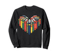 Book Lover Heart Shape Bookish Sweatshirt - Casual Everyday Wear Unisex - T-Shirt, Sweatshirt, Hoodie