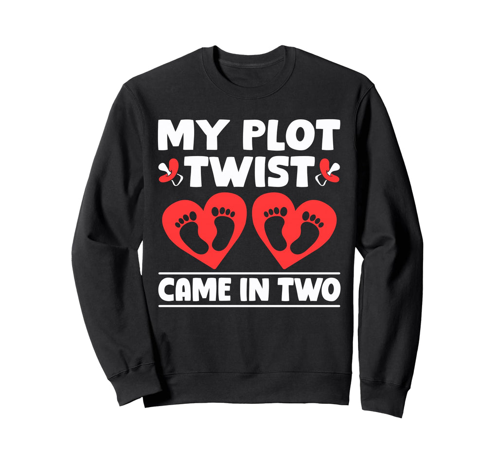 My Plot Twist Came Two Twin Mom Sweatshirt - Minimalist Print for Adults - T-Shirt, Sweatshirt, Hoodie