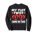 My Plot Twist Came Two Twin Mom Sweatshirt - Minimalist Print for Adults - T-Shirt, Sweatshirt, Hoodie